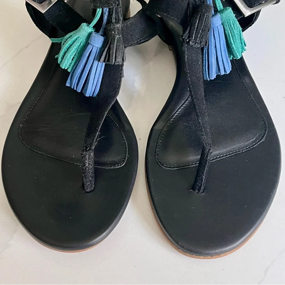 UGG Woman's Lecia Black Leather and Suede Ankle Wrap Sandal Size 9 NWOT - Picture 3 of 15